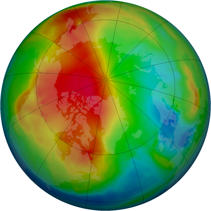 Arctic ozone map for 15 January 2012